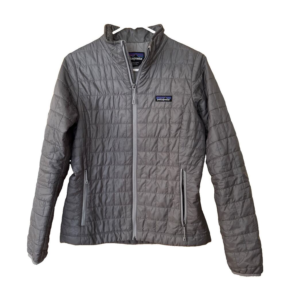Patagonia Women’s Gray Nano Puff Quilted Jacket Primaloft Fall Winter Sz Small